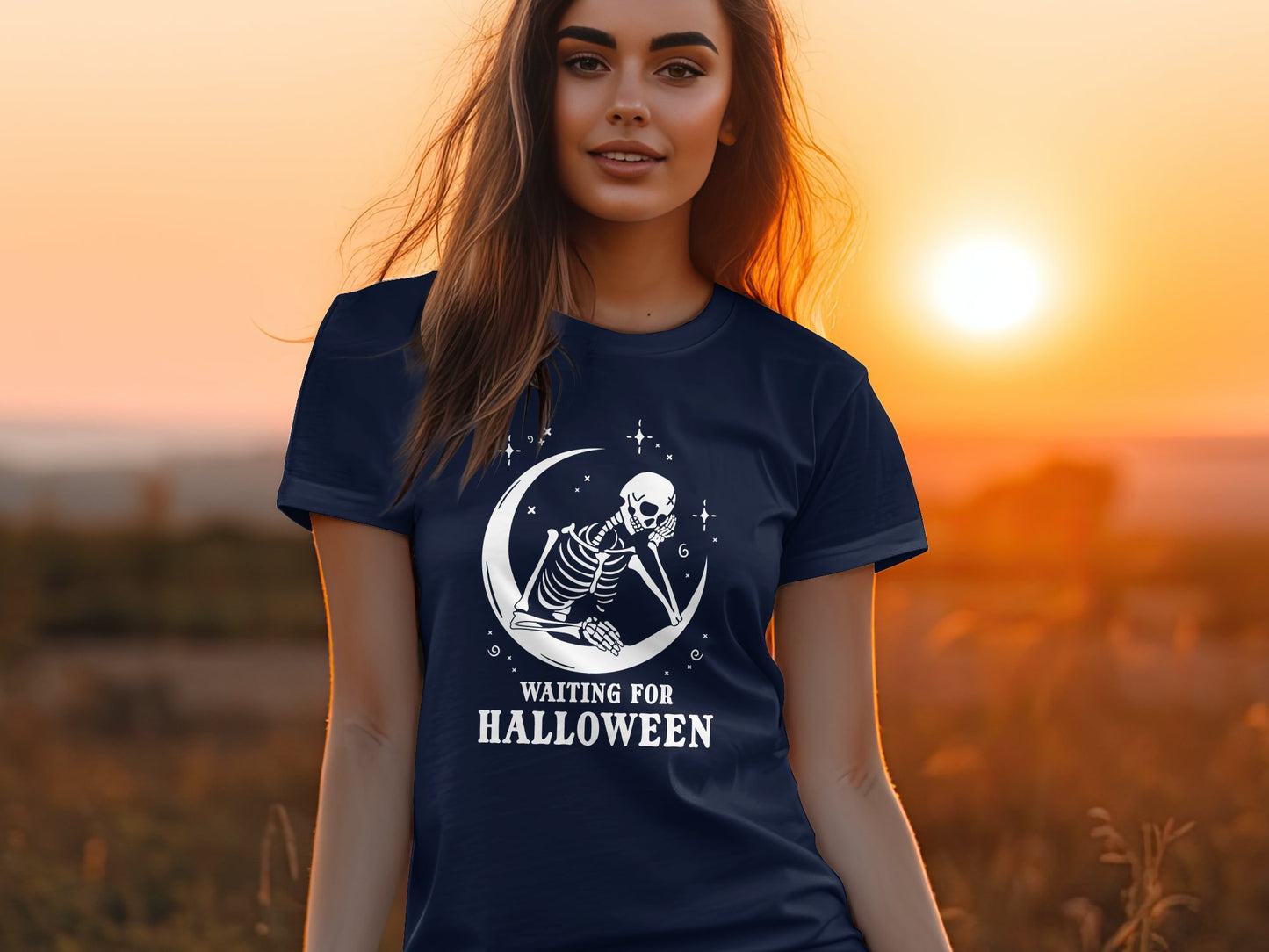 Waiting for Halloween Skeleton T-shirt