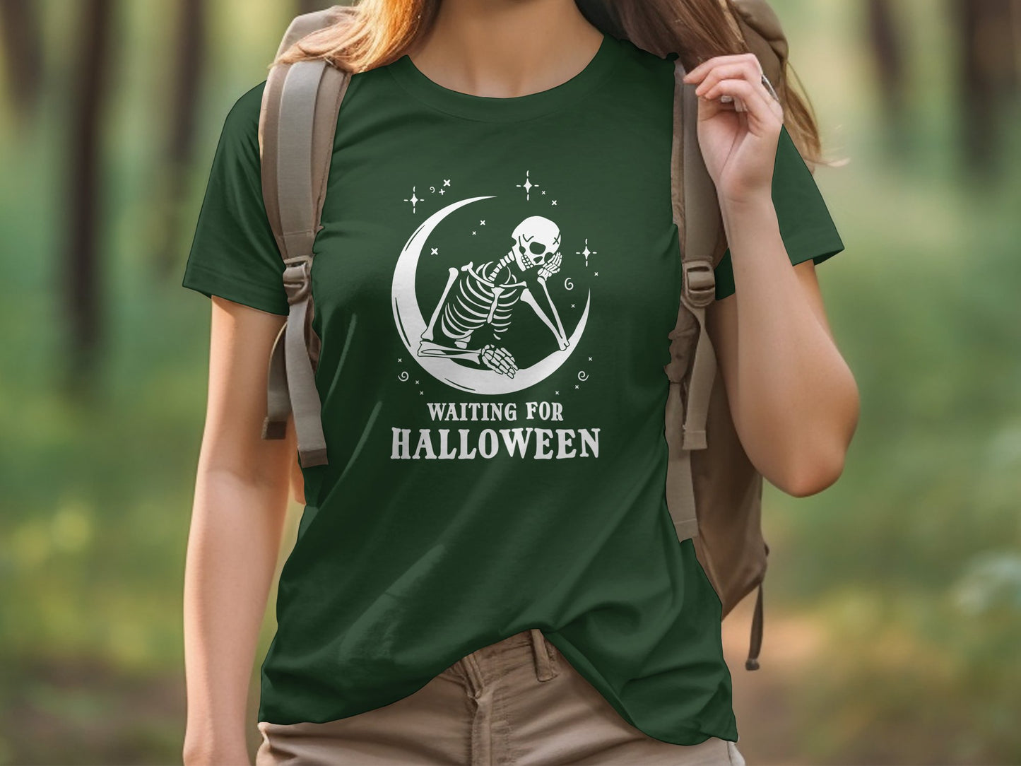 Waiting for Halloween Skeleton T-shirt