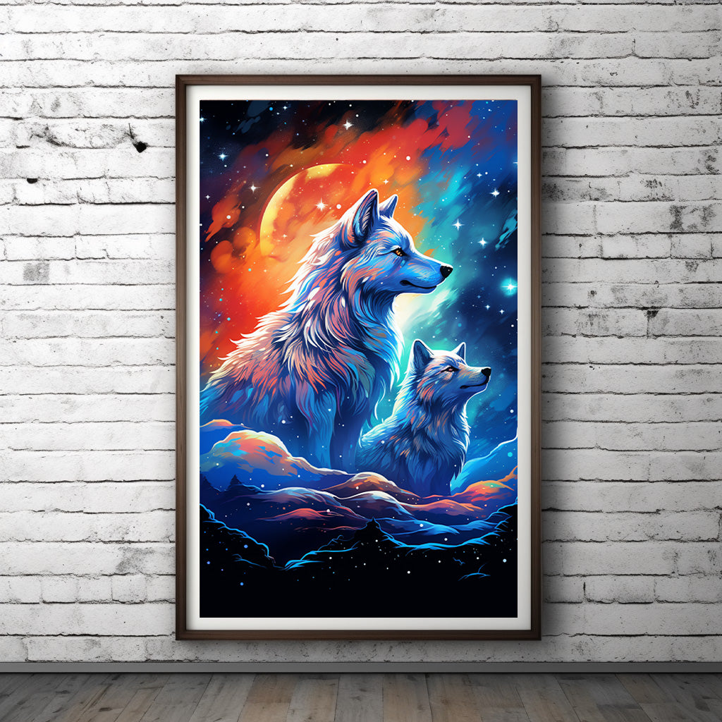 Wolf Art Poster, available in various sizes, Environmentally Conscious Printing made on 150 GSM paper, responsibly sourced and FSC certified