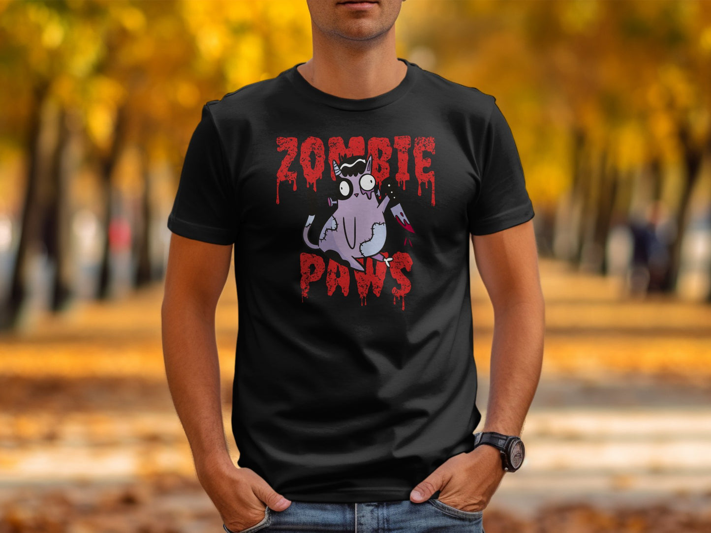 Zombie Paws Cat Tshirt