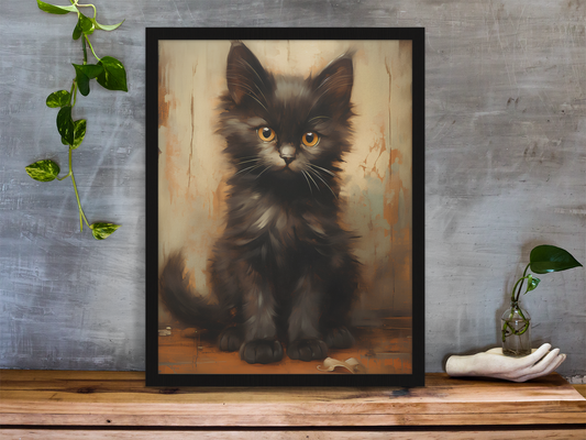 Vintage Cat Wall Art Poster, available in various sizes, Environmentally Conscious Printing made on 150 GSM paper, responsibly sourced and FSC certified