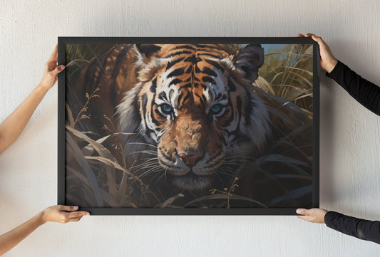 Tiger Wall Art Poster, available in various sizes small to huge, Environmentally Conscious Printing made on 150 GSM paper, responsibly sourced and FSC certified