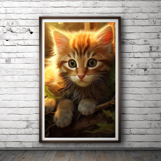 Cat Wall Art Poster, available in various sizes, Environmentally Conscious Printing made on 150 GSM paper, responsibly sourced and FSC certified