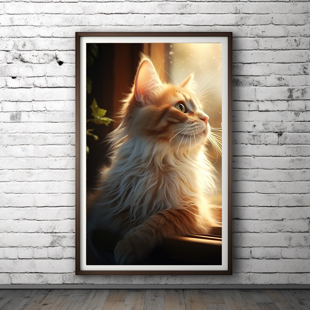 Cat Wall Art Poster, available in various sizes, Environmentally Conscious Printing made on 150 GSM paper, responsibly sourced and FSC certified