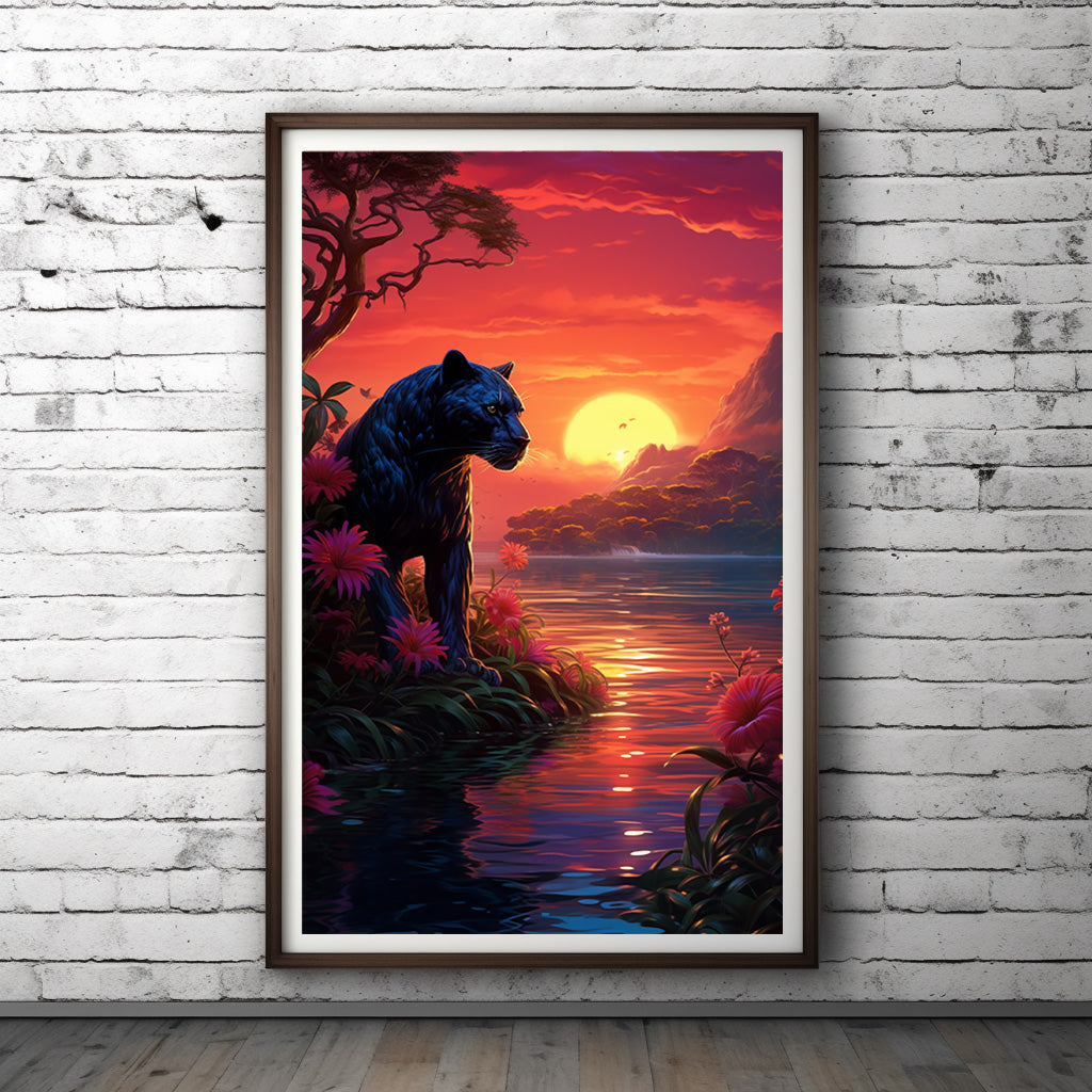 Panther Wall Art Poster, available in various sizes, Environmentally Conscious Printing made on 150 GSM paper, responsibly sourced and FSC certified