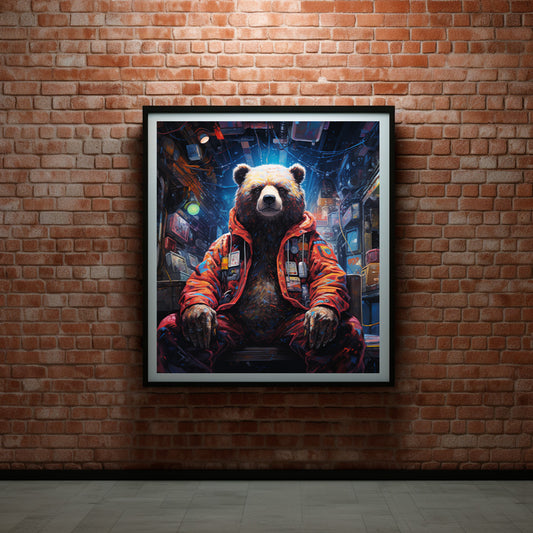 Bear Art poster, available in various sizes, Environmentally Conscious Printing made on 150 GSM paper, responsibly sourced and FSC certified