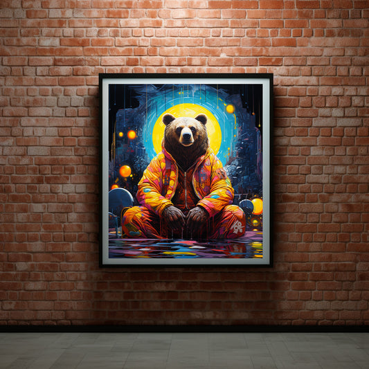 Bear Art poster, available in various sizes, Environmentally Conscious Printing made on 150 GSM paper, responsibly sourced and FSC certified