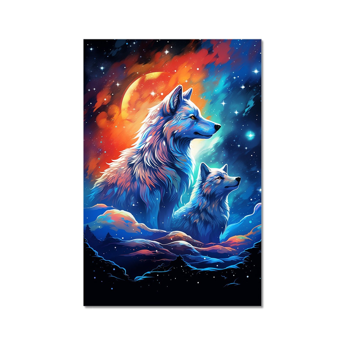 Wolf Art Poster, available in various sizes, Environmentally Conscious Printing made on 150 GSM paper, responsibly sourced and FSC certified