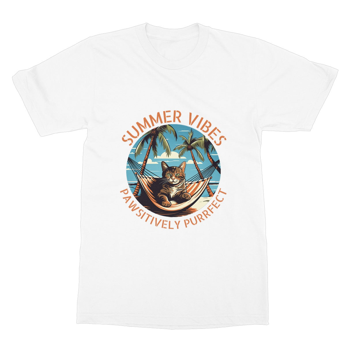 Cat "Summer Vibes" Softstyle T-Shirt