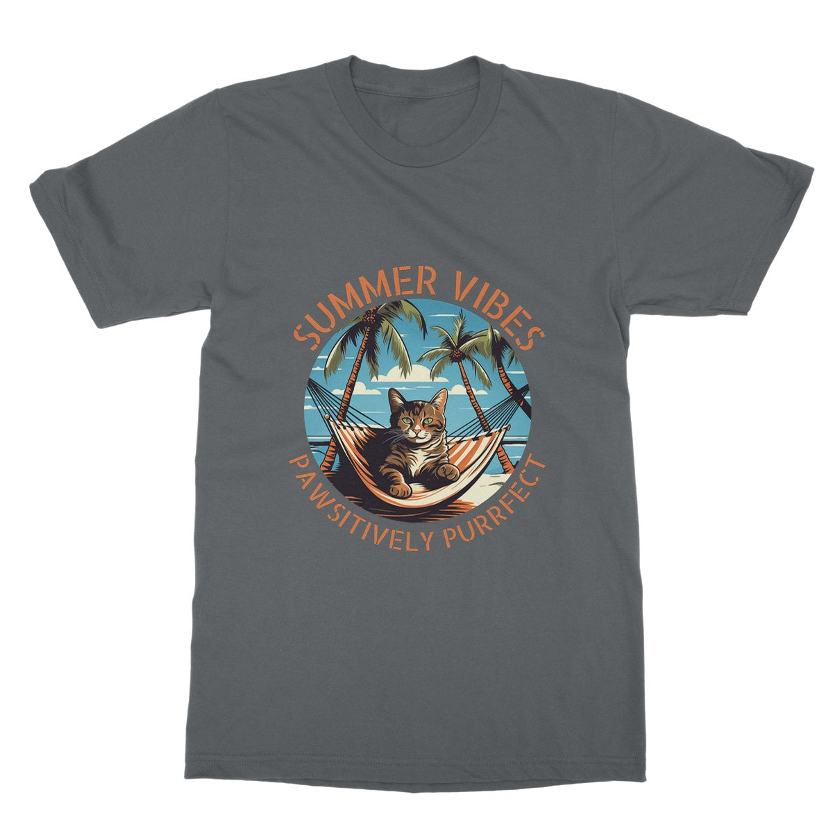 Cat "Summer Vibes" Softstyle T-Shirt