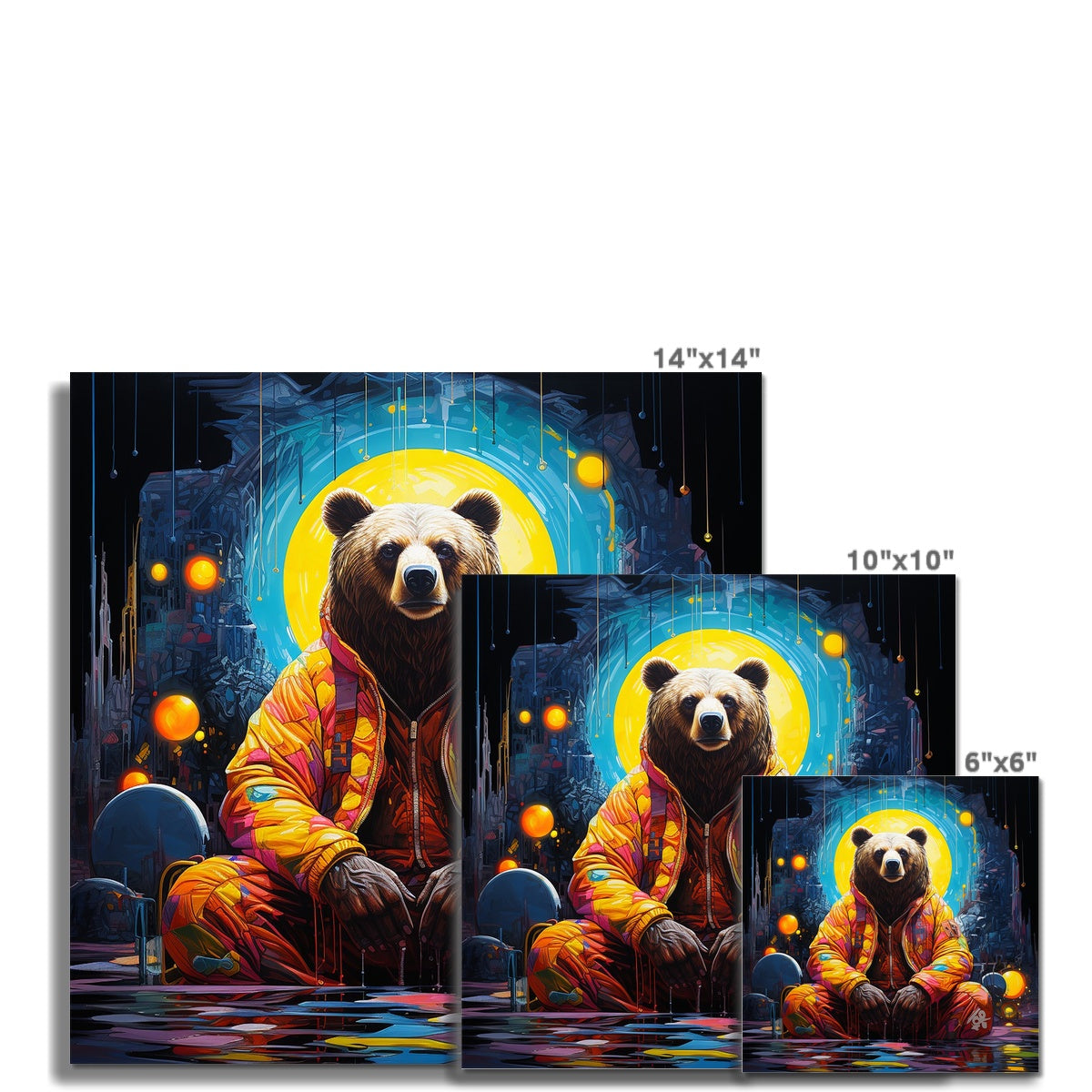 Bear Art poster, available in various sizes, Environmentally Conscious Printing made on 150 GSM paper, responsibly sourced and FSC certified