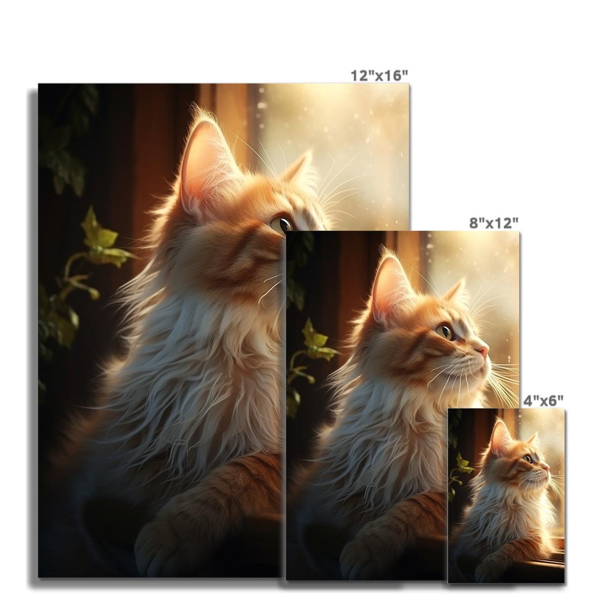 Cat Wall Art Poster, available in various sizes, Environmentally Conscious Printing made on 150 GSM paper, responsibly sourced and FSC certified