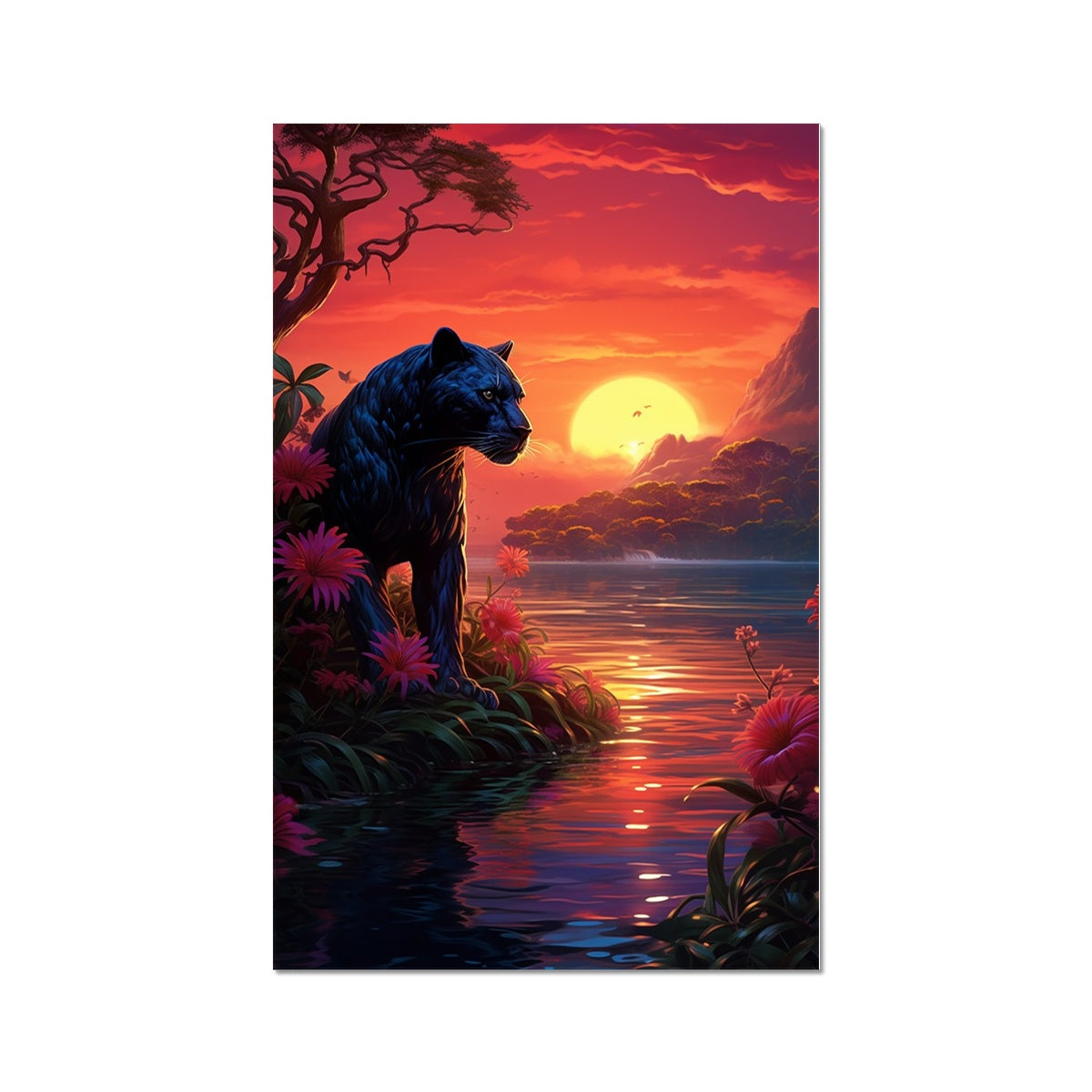 Panther Wall Art Poster, available in various sizes, Environmentally Conscious Printing made on 150 GSM paper, responsibly sourced and FSC certified