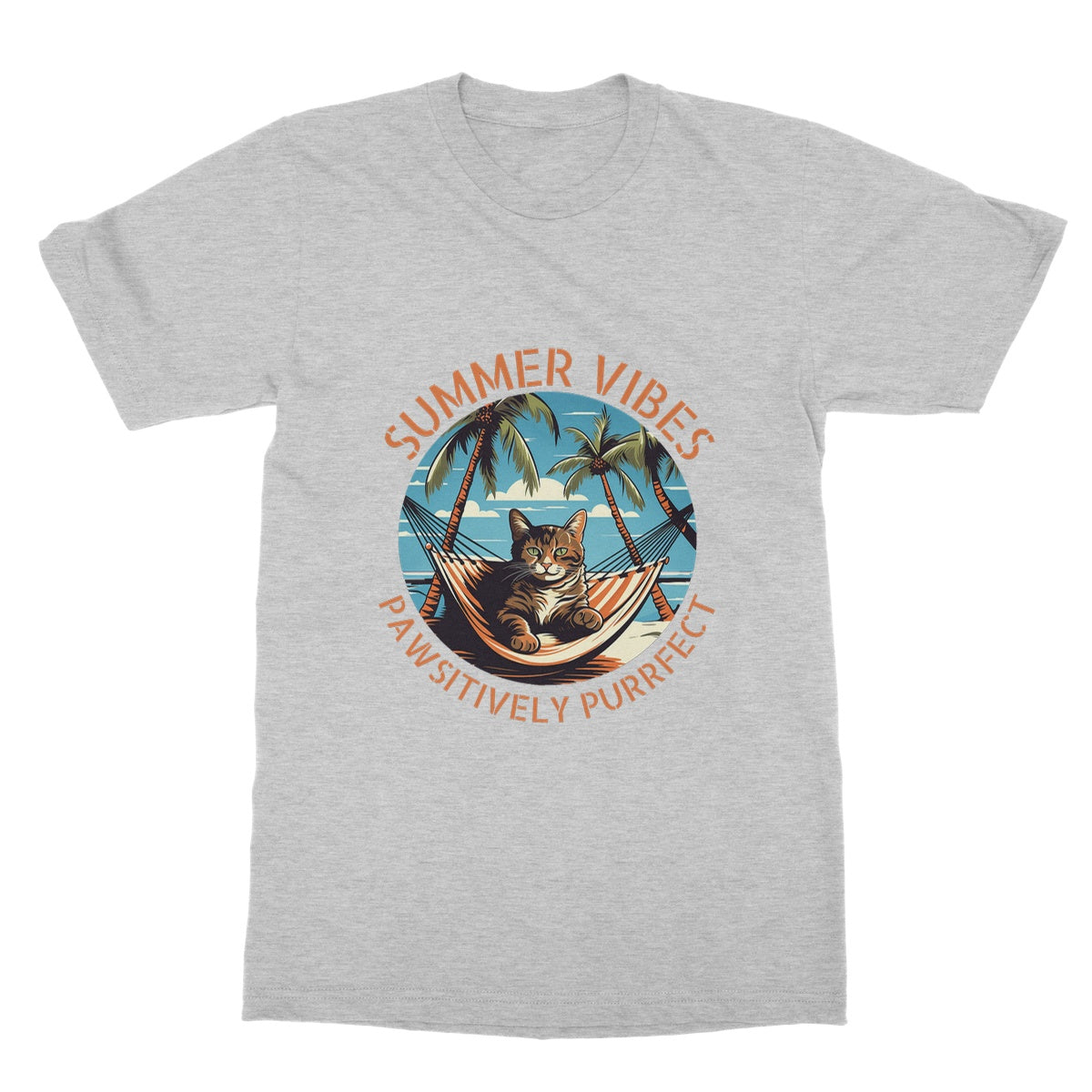 Cat "Summer Vibes" Softstyle T-Shirt