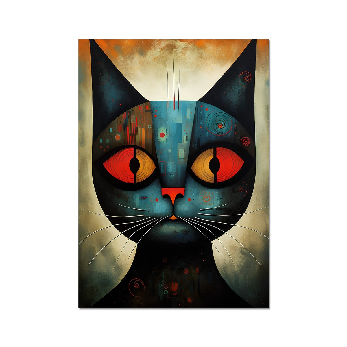 Vintage Cat Wall Art Poster, available in Various Sizes, Environmentally Conscious Printing made on 150 GSM paper, responsibly sourced and FSC certified